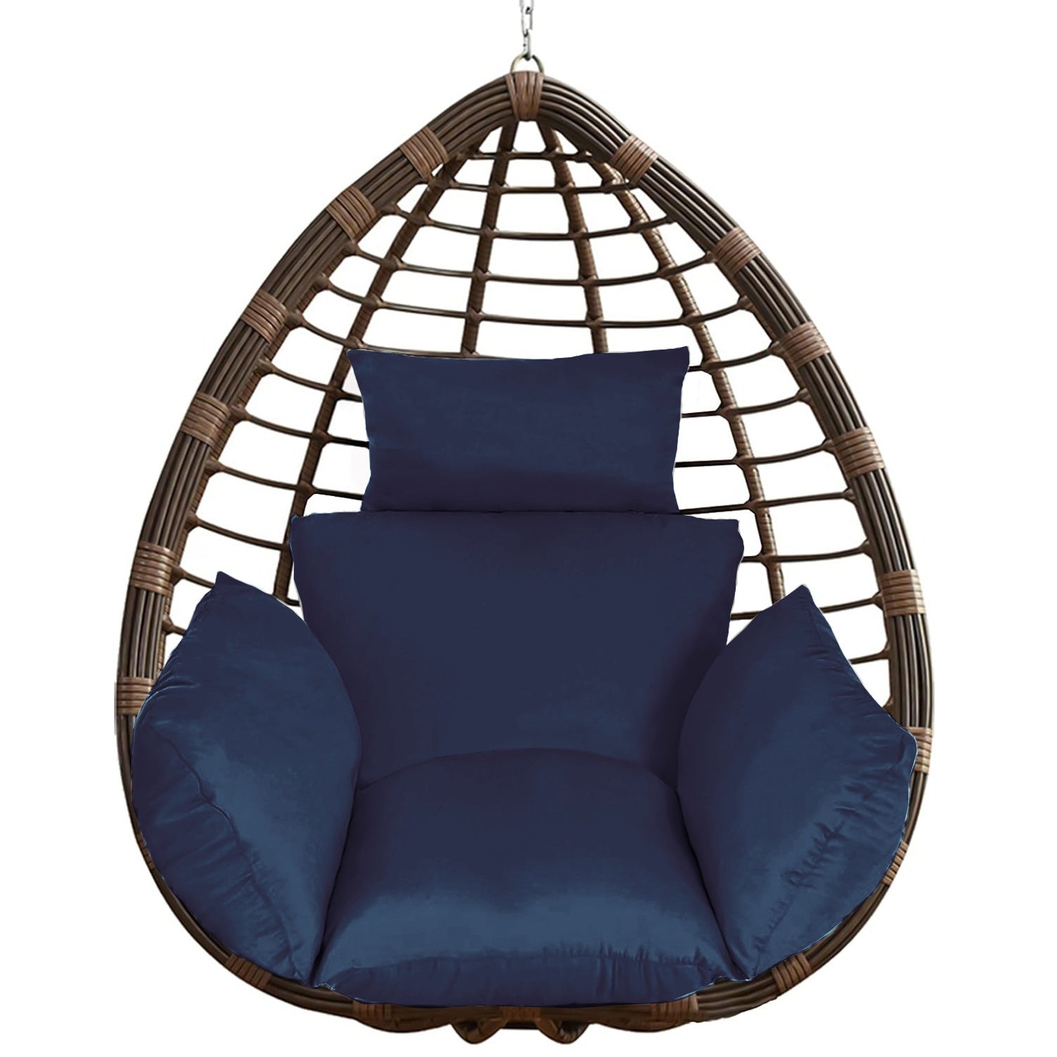 1Pc Thicken Soft Egg Swing Chair Pad - Hanging Basket Seat Cushion With Headrest For Garden, Patio, Courtyard, Living Room