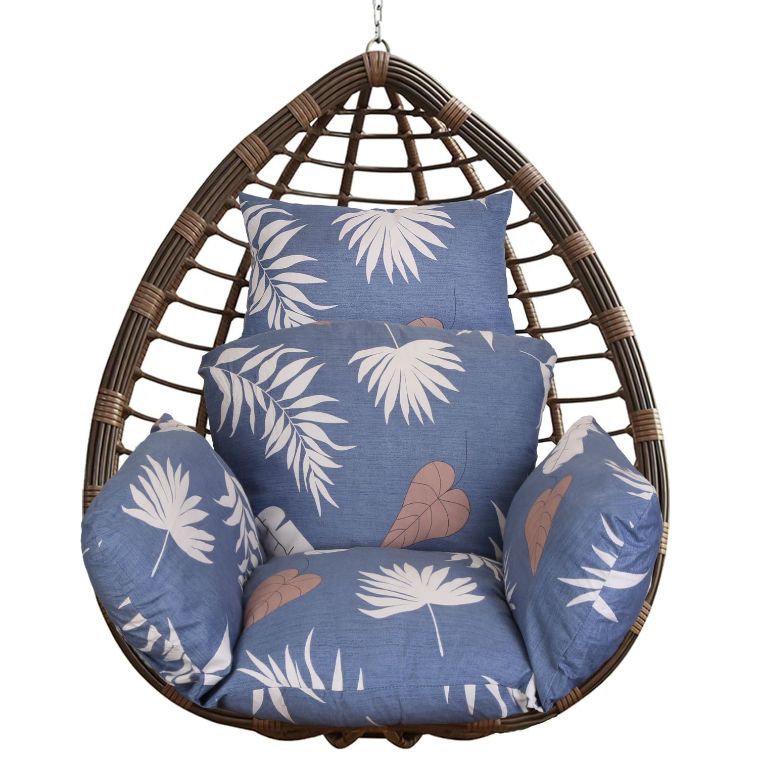 1Pc Thicken Soft Egg Swing Chair Pad - Hanging Basket Seat Cushion With Headrest For Garden, Patio, Courtyard, Living Room
