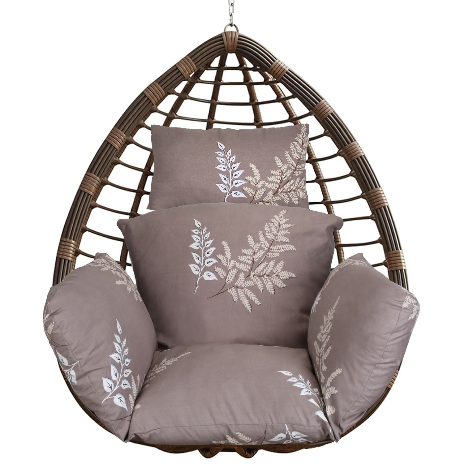 1Pc Thicken Soft Egg Swing Chair Pad - Hanging Basket Seat Cushion With Headrest For Garden, Patio, Courtyard, Living Room