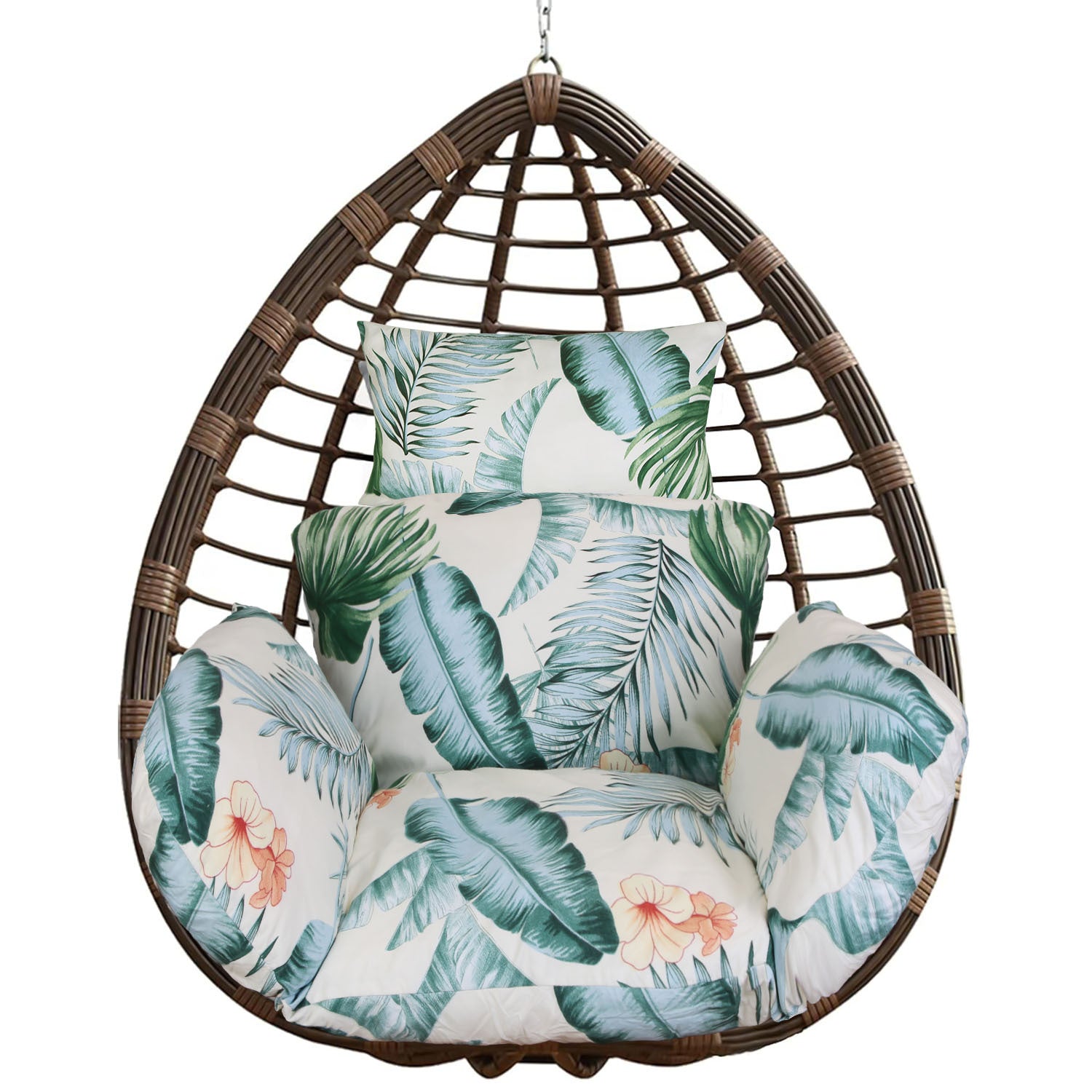 1Pc Thicken Soft Egg Swing Chair Pad - Hanging Basket Seat Cushion With Headrest For Garden, Patio, Courtyard, Living Room
