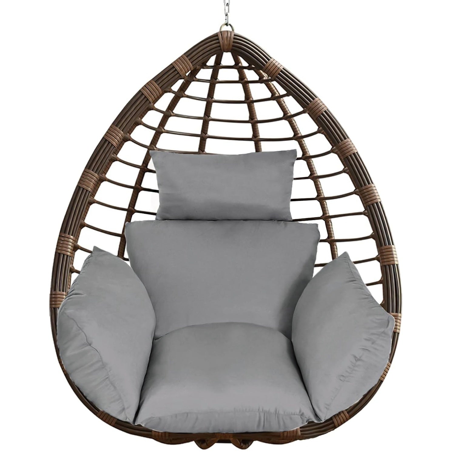 1Pc Thicken Soft Egg Swing Chair Pad - Hanging Basket Seat Cushion With Headrest For Garden, Patio, Courtyard, Living Room
