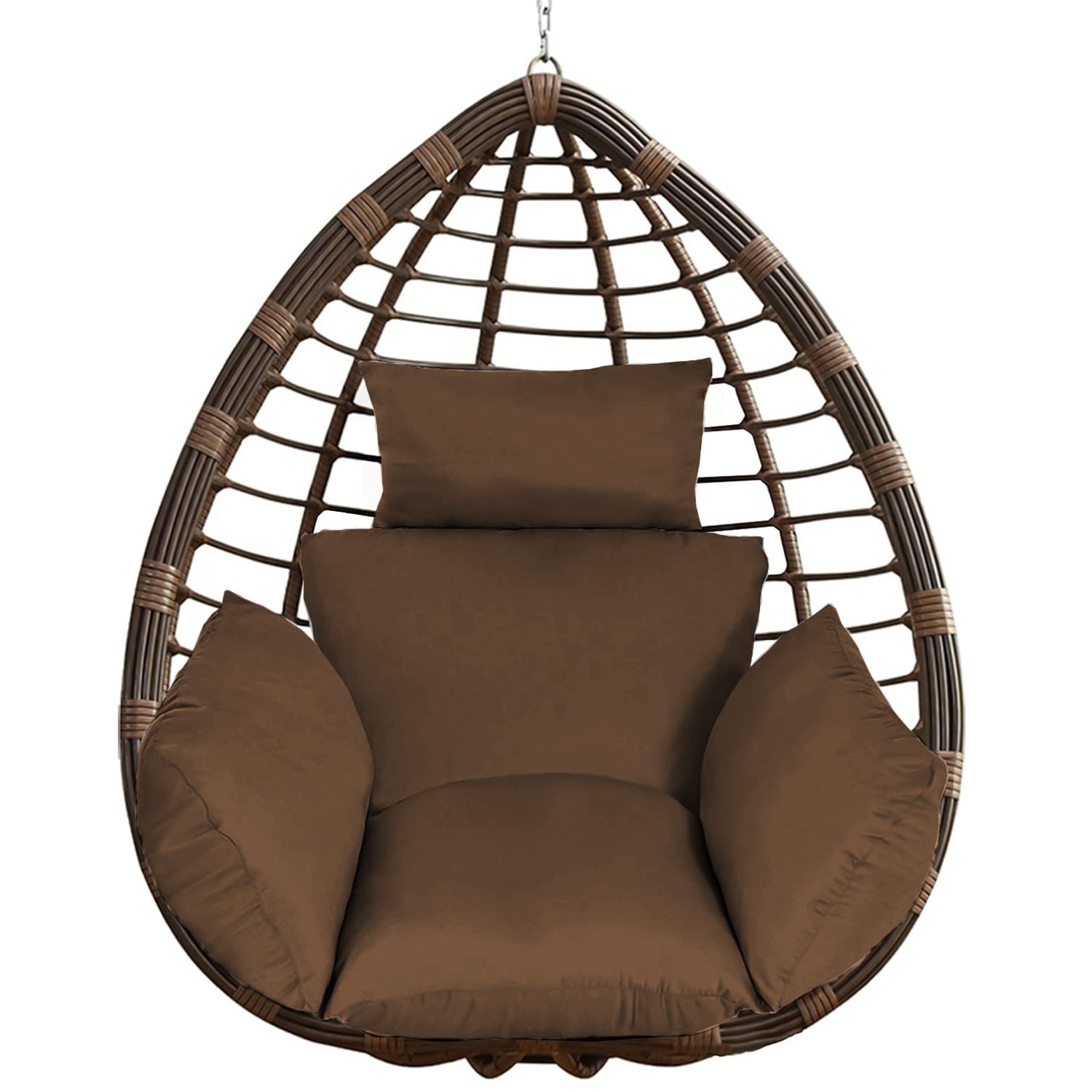 1Pc Thicken Soft Egg Swing Chair Pad - Hanging Basket Seat Cushion With Headrest For Garden, Patio, Courtyard, Living Room