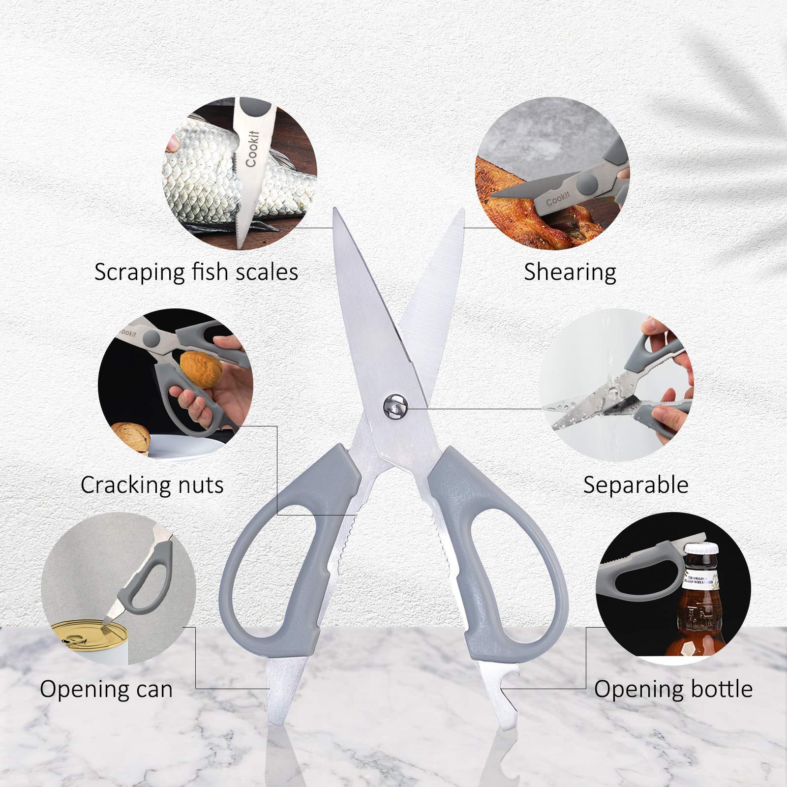 Cookit 15 Piece Kitchen Knife Set with Block - Non - Slip German Stainless Steel Hollow Handle Cutlery Set