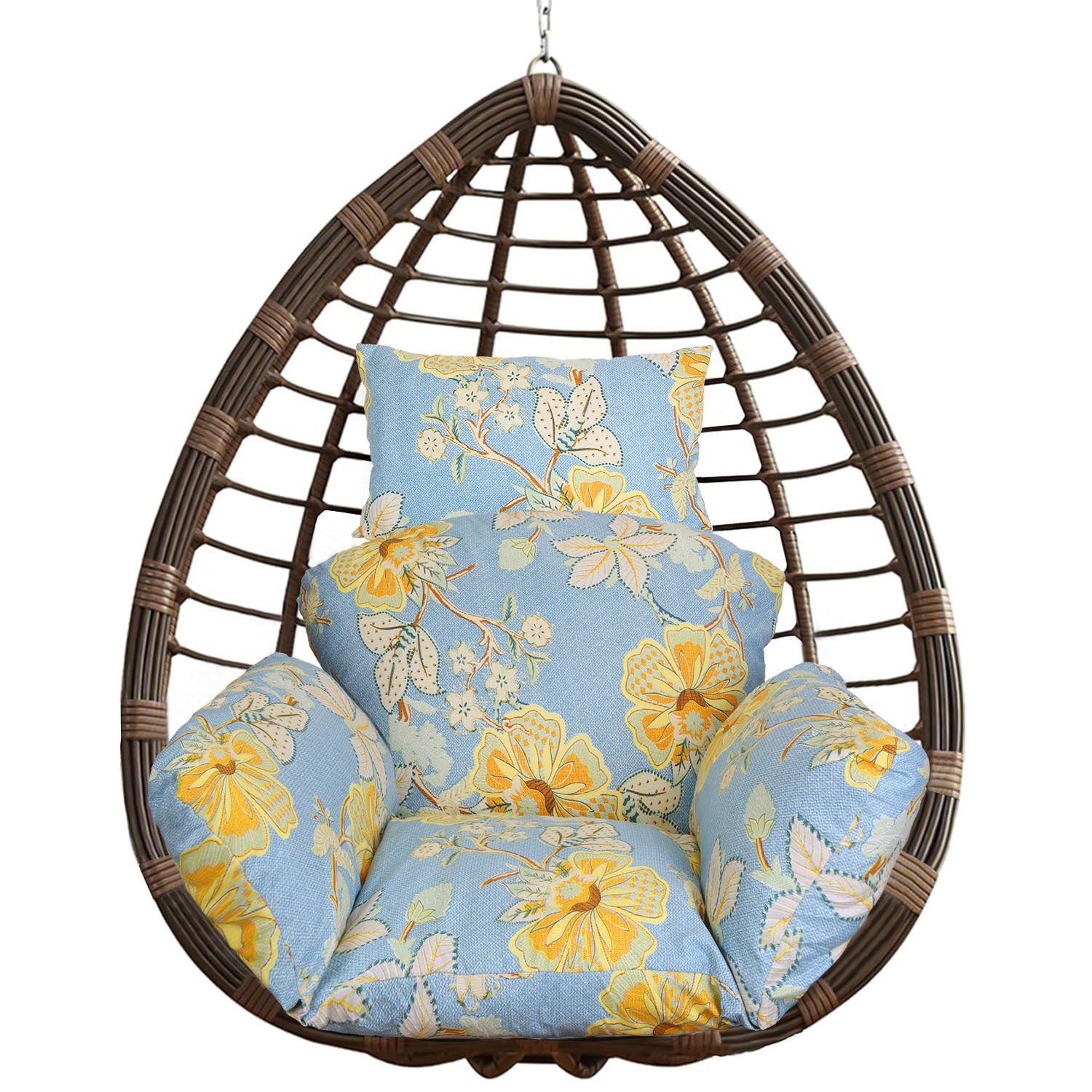 1Pc Thicken Soft Egg Swing Chair Pad - Hanging Basket Seat Cushion With Headrest For Garden, Patio, Courtyard, Living Room